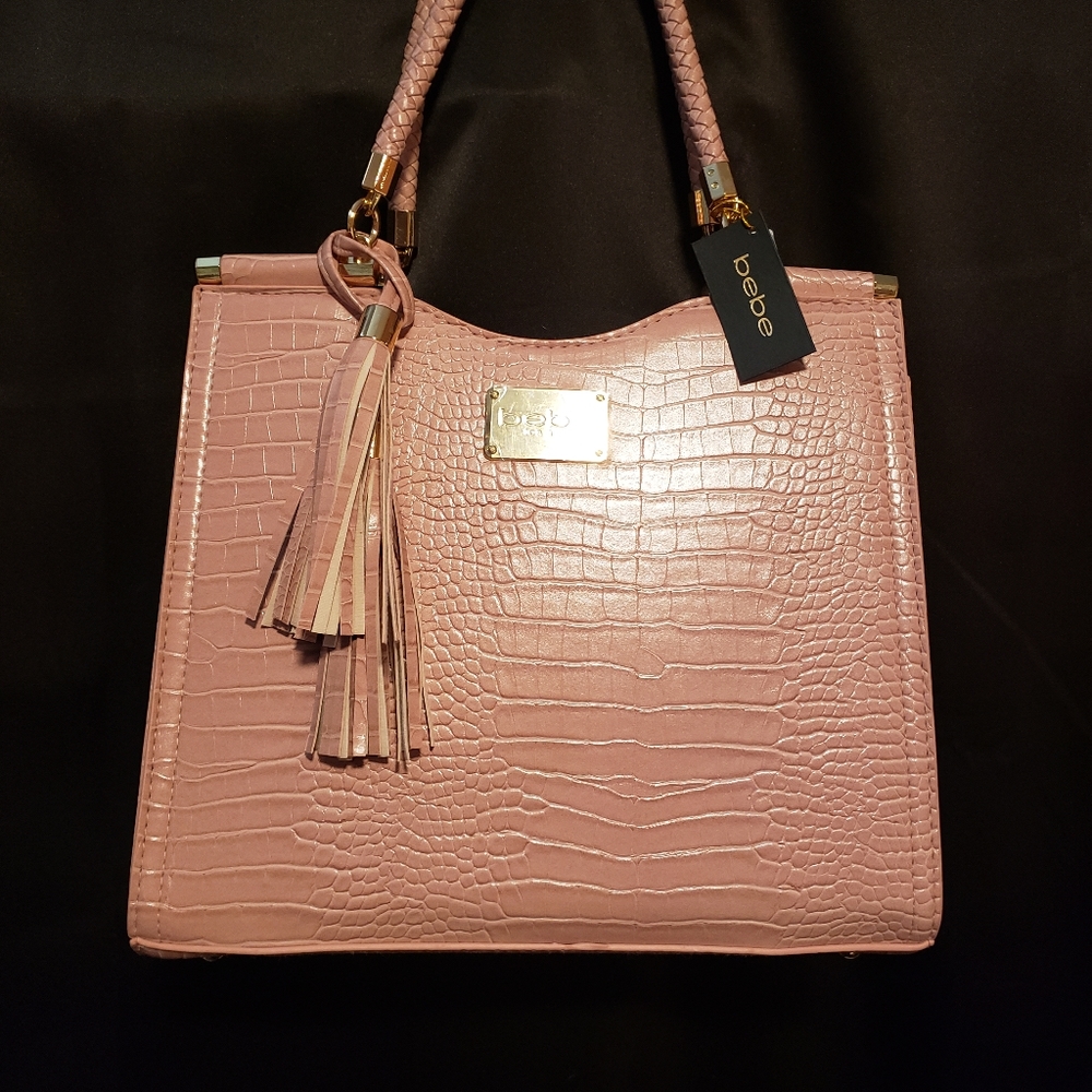 Bebe Natalie Croc Shopper Purse